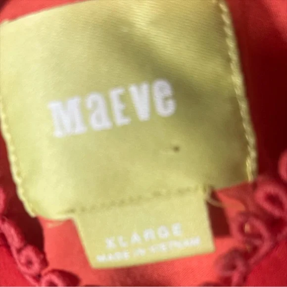 Anthropologie Maeve Eyelet Collection Sleeveless Coral Orange Dress size XL - Picture 4 of 6